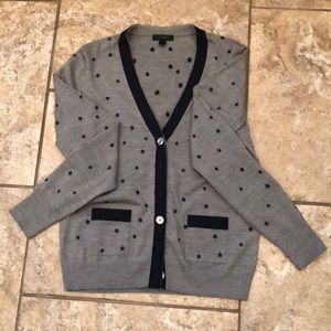 Jcrew Harlow cardigan sweater in Star print